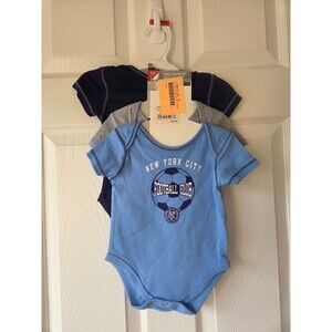 MLS Soccer Baby New York City Football Club 3-6M, 6-9M 3pc Bodysuit NWT Sports